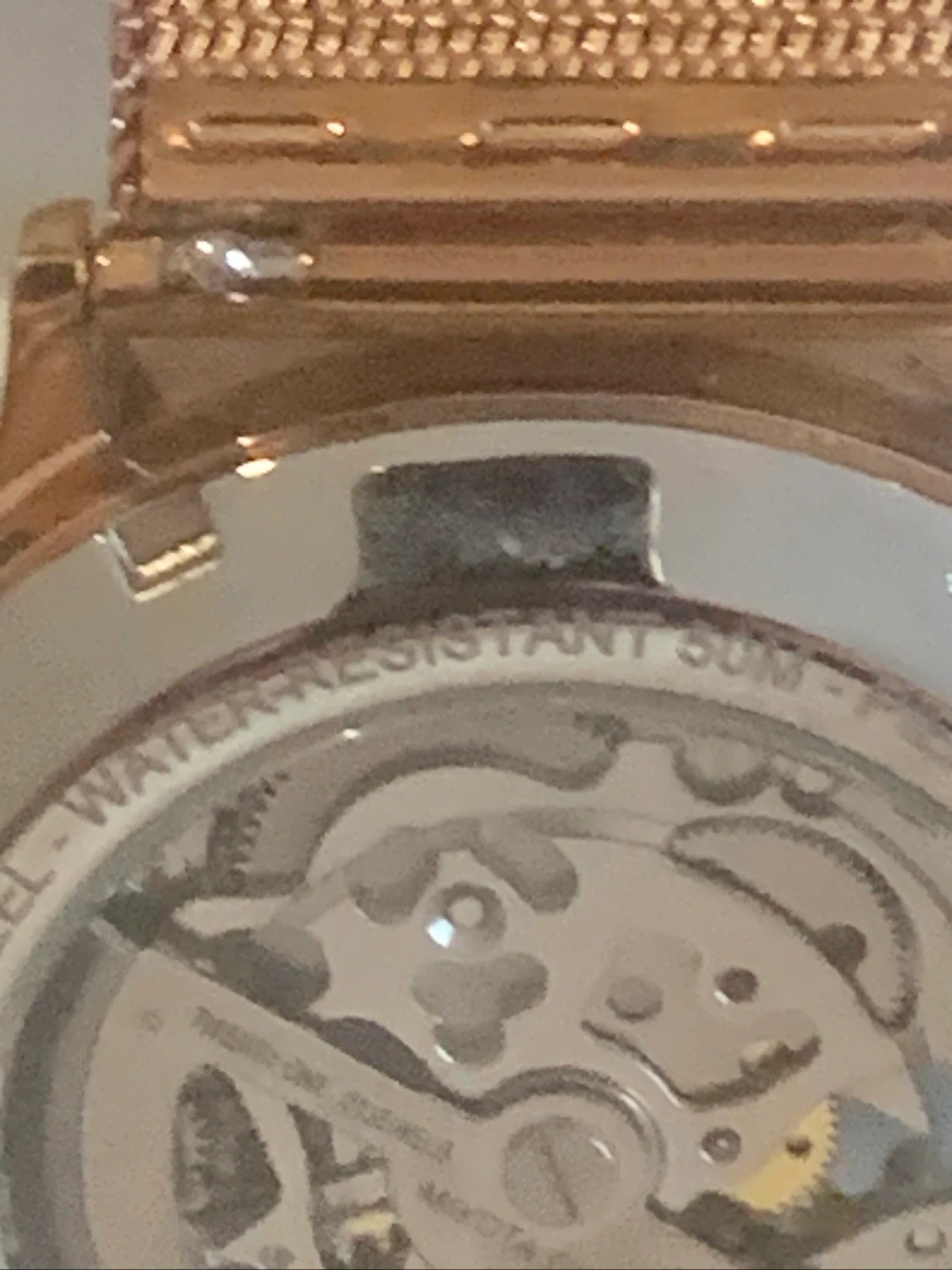 Montre femme Pierre Lannier Automatique Squelette – Doré Rose – photo 8